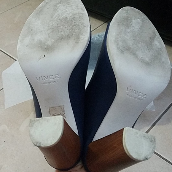 VINCE "Allison" Open Toe Blue Mules IOB Sz 9.5 - Picture 6 of 9